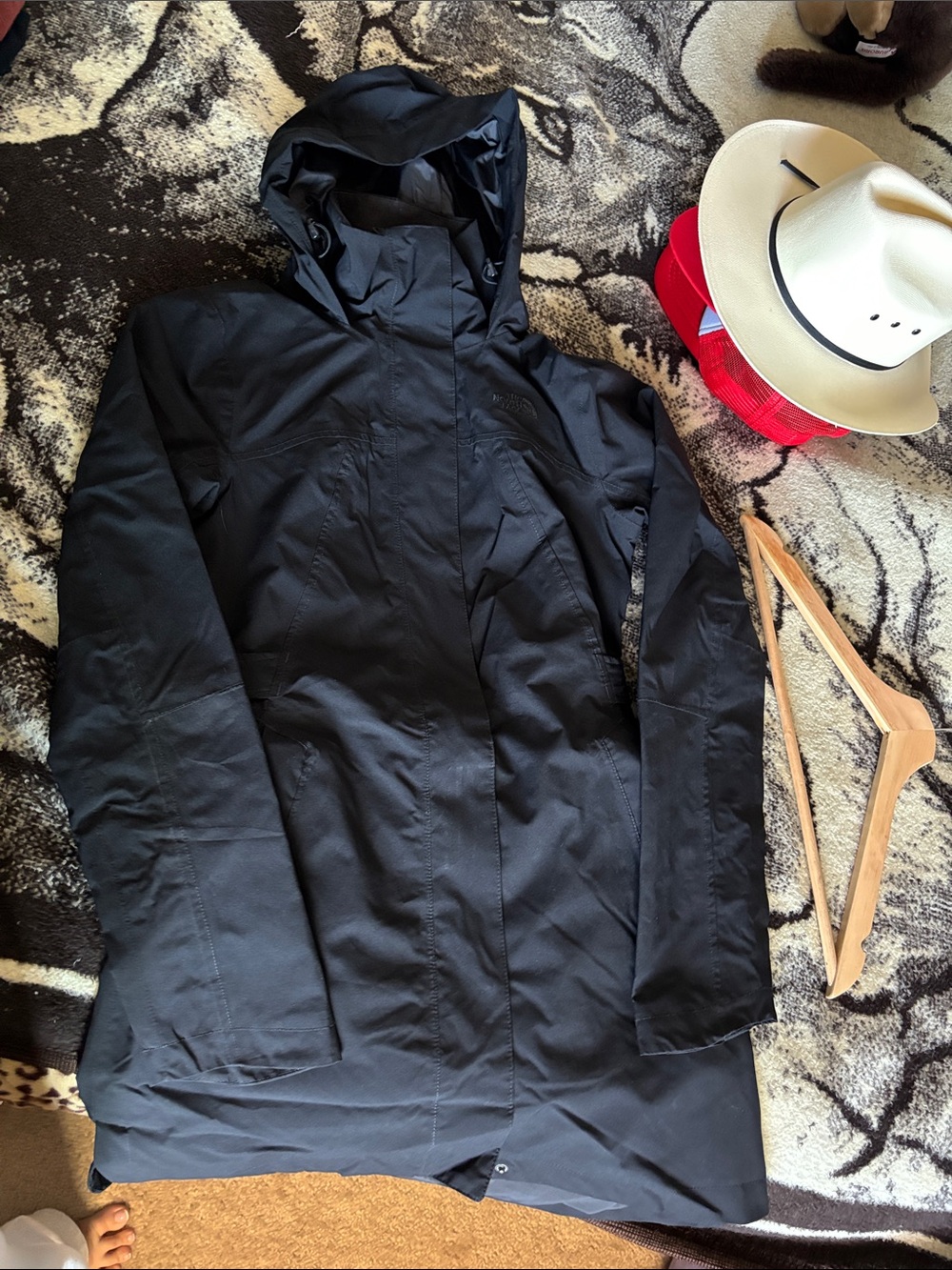 The North Face Black Hooded Raincoat